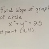 Chapter 3.8: Implicit Differentiation - 02) Slope of a Circle, Part I