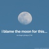i blame the moon for this... 
