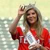 Miss Texas raps date request to Jordan Spieth after first pitch