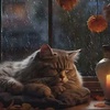Sleeping Kitty's Rainy Autumn Day: Cozy Rain Ambience