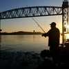 Canal fishing turns on with big stripers chasing mackerel 